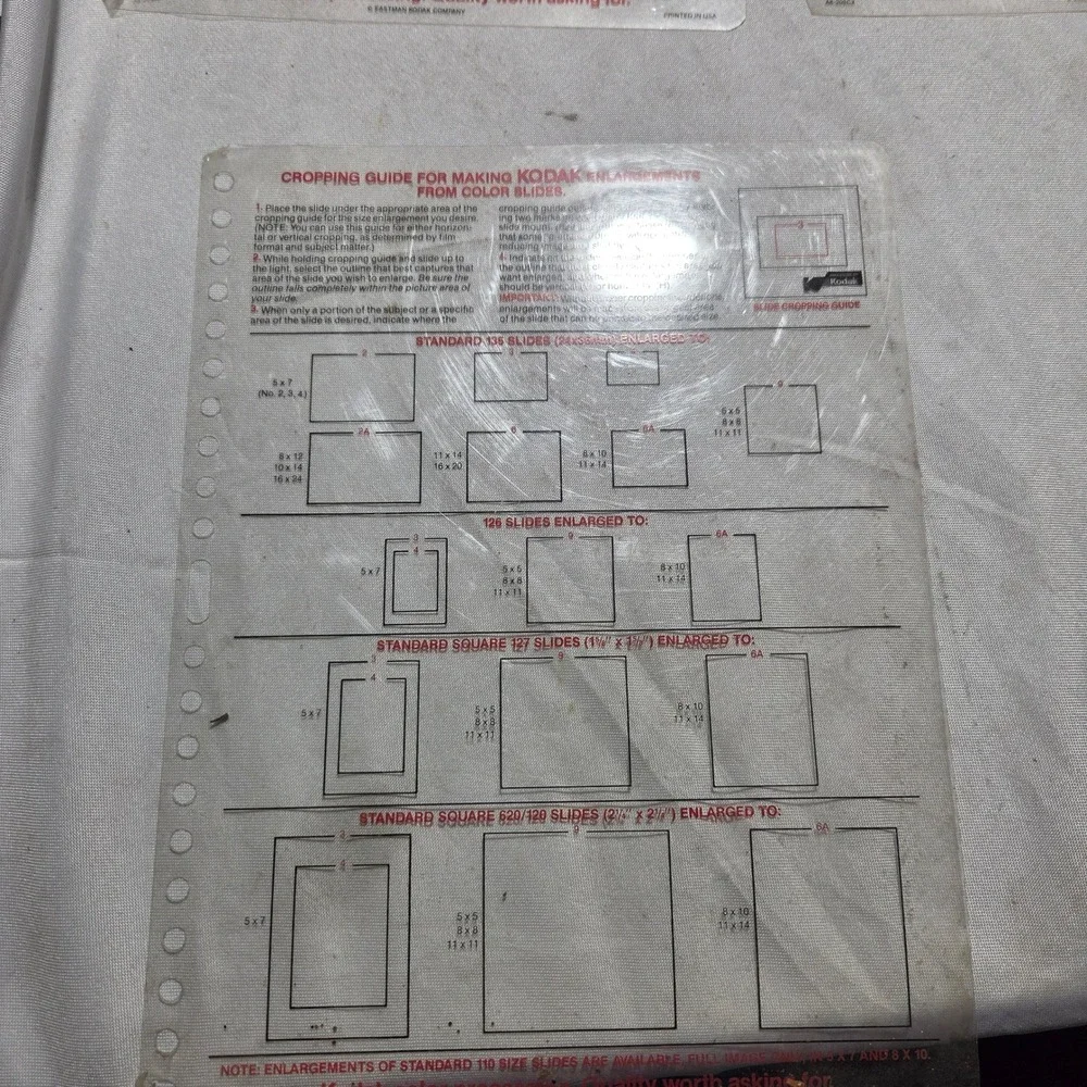 Vintage Kodak Cropping Guides Idea Book and Color Enlargement Sample Lot